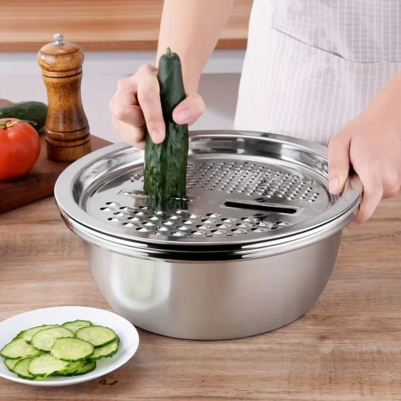 Slicemaster Pro™ 3 in 1 Stainless Steel Veggie Wizard